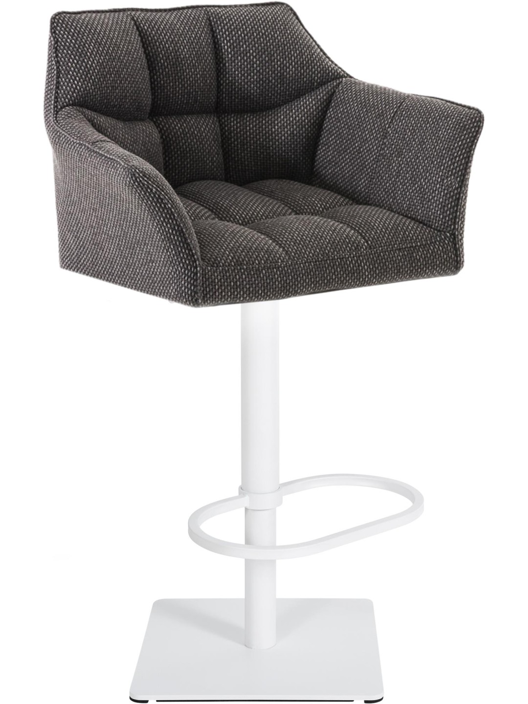Taburete de bar Damaso W tela, gris titanio