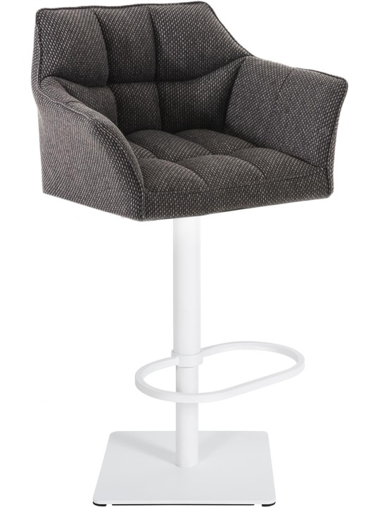 Taburete de bar Damaso W tela, gris titanio