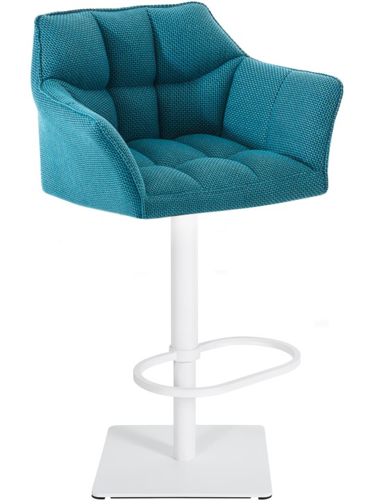 Taburete de bar Damaso W tela, turquesa