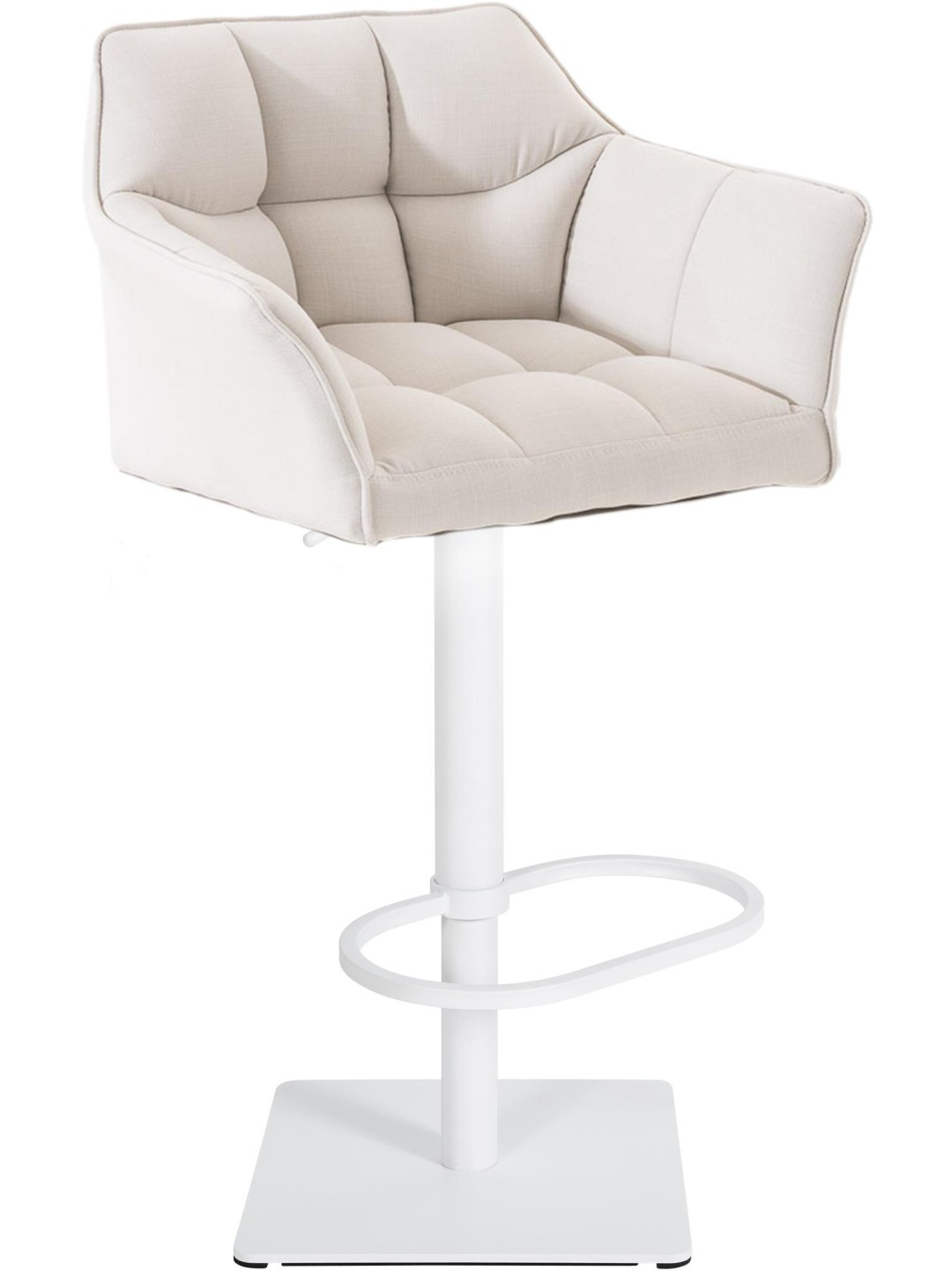 Taburete de bar Damaso W tela, blanco