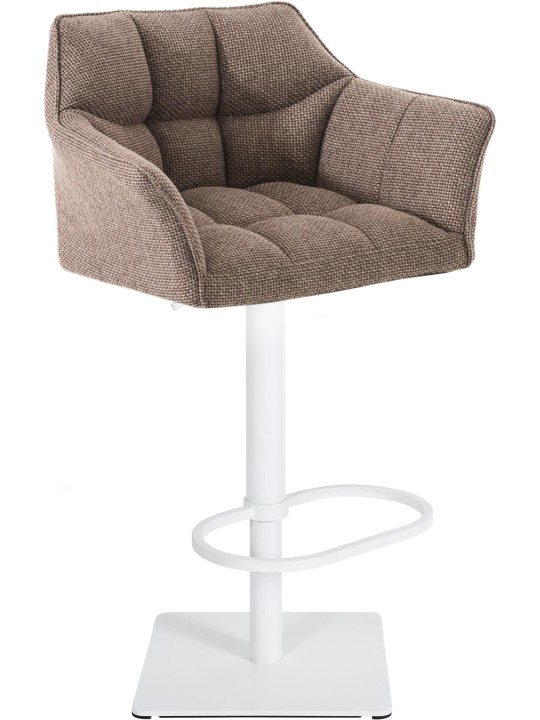 Taburete de bar Damaso W tela, marrón tierra