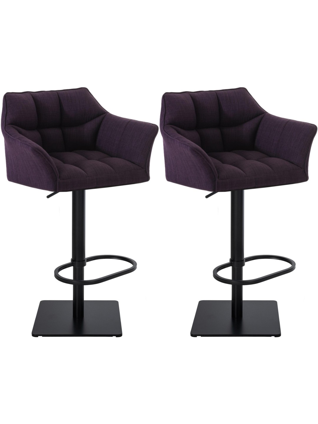 Juego de 2 taburetes de bar tela Damaso, lila