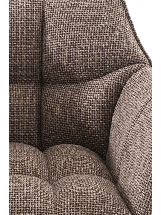 Juego de 2 taburetes de bar Damaso tejido acero inoxidable, marrón tierra Juego de 2 taburetes de bar Damaso tejido acero inoxidable, marrón tierra