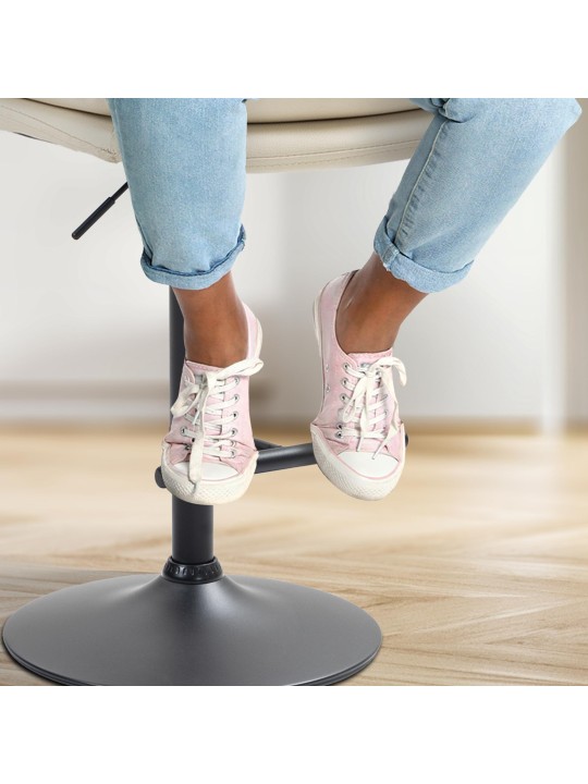 Taburete de bar Damar piel sintética, crema