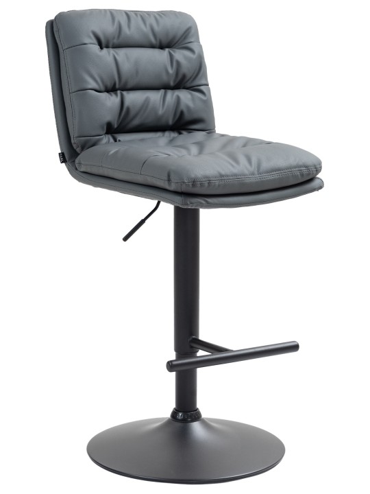 Taburete de bar Damar piel sintética, gris Taburete de bar Damar piel sintética, gris