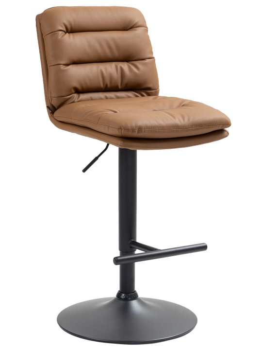 Taburete de bar Damar piel sintética, marrón claro