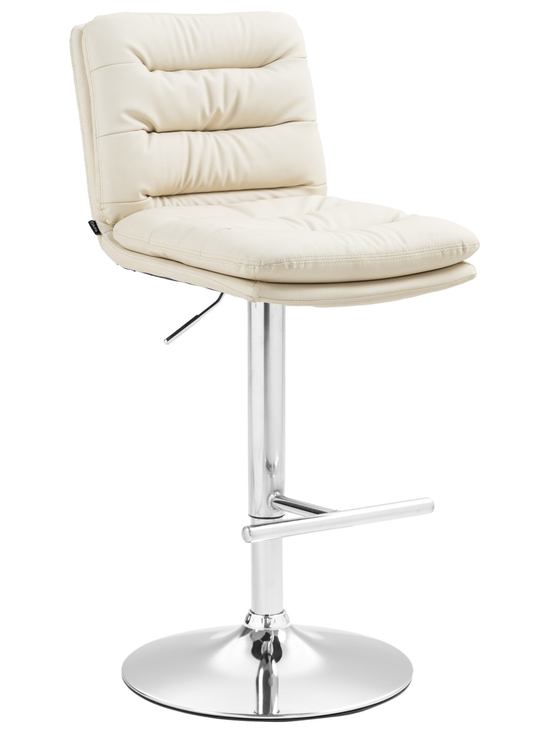 Taburete de bar Damar piel sintética cromado, crema