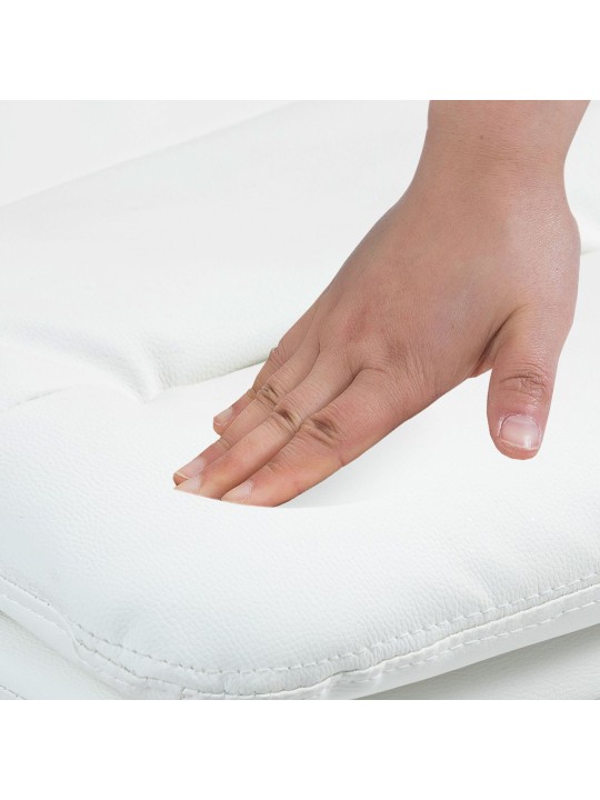 Taburete de bar Damar piel sintética cromado, blanco