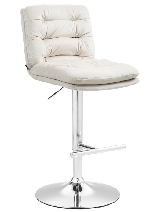 Taburete de bar Damar terciopelo cromado, crema