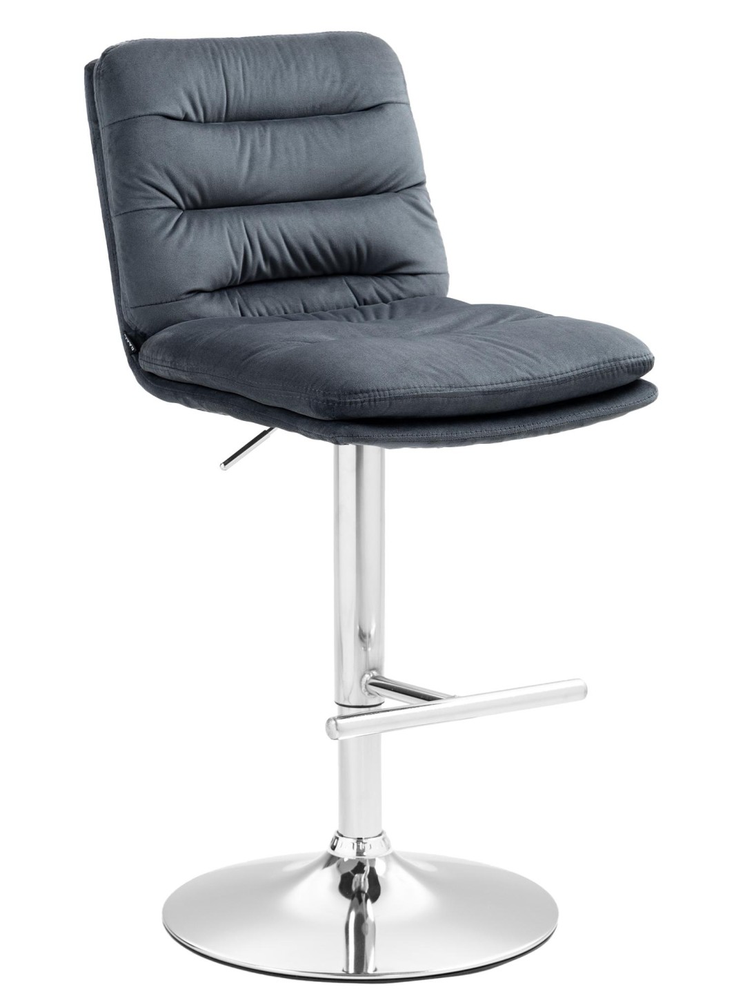 Taburete de bar Damar terciopelo cromado, gris oscuro