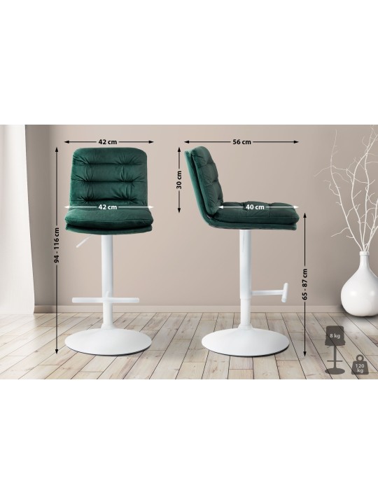 Taburete de bar Damar terciopelo, verde Taburete de bar Damar terciopelo, verde