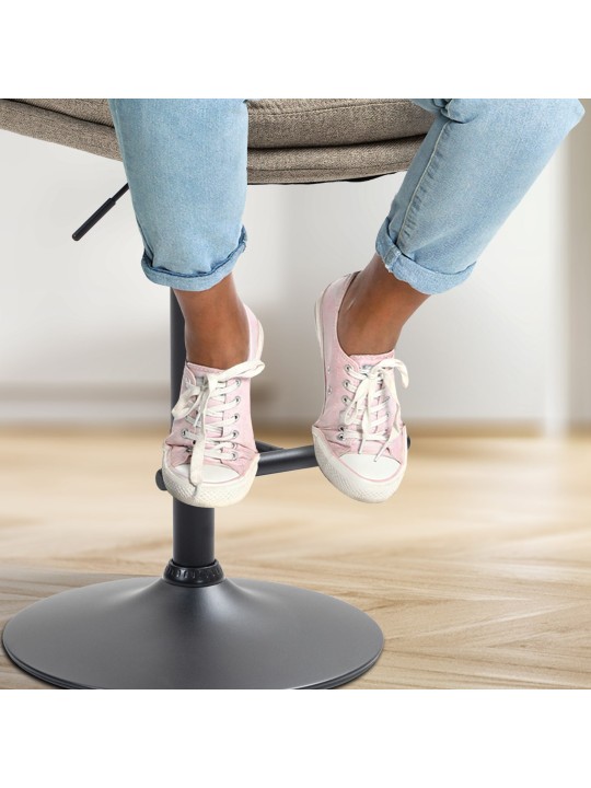 Taburete de bar tela Damar, taupe