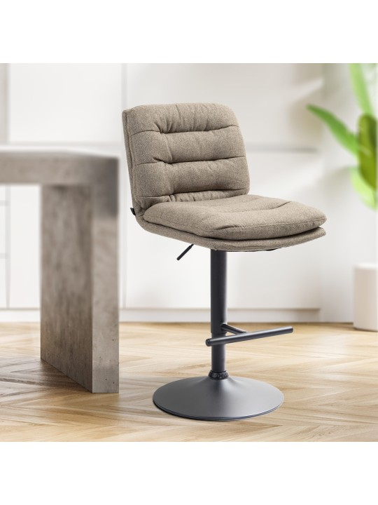 Taburete de bar tela Damar, taupe