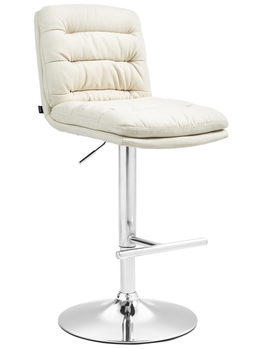 Taburete de bar Damar tela cromo, crema