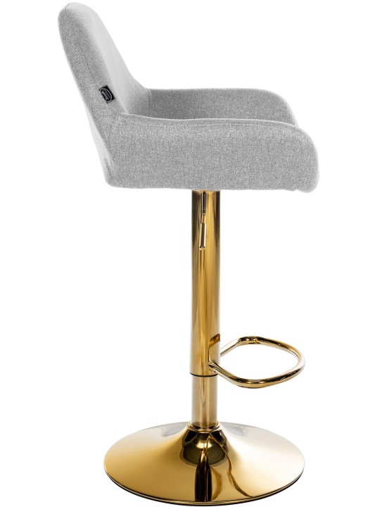 Taburete de bar Braga Tela dorada, gris
