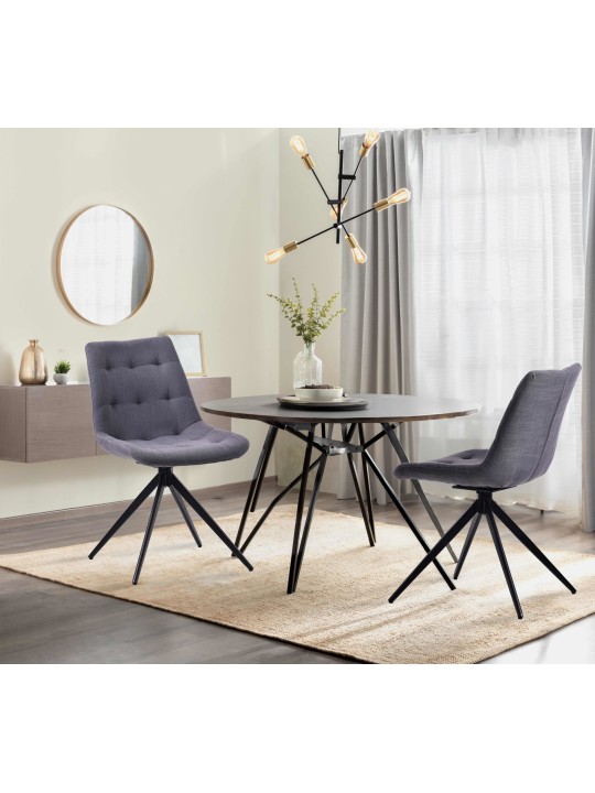 Silla de comedor tela Merna, gris oscuro