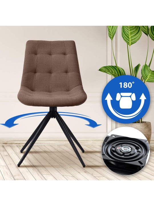 Silla de comedor tela Merna, taupe