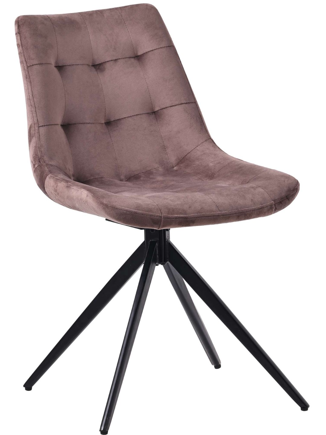 Silla de comedor Merna de terciopelo, marrón