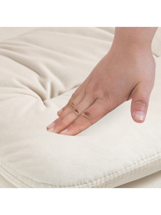 Juego de 2 taburetes de bar Damar terciopelo cromado, crema