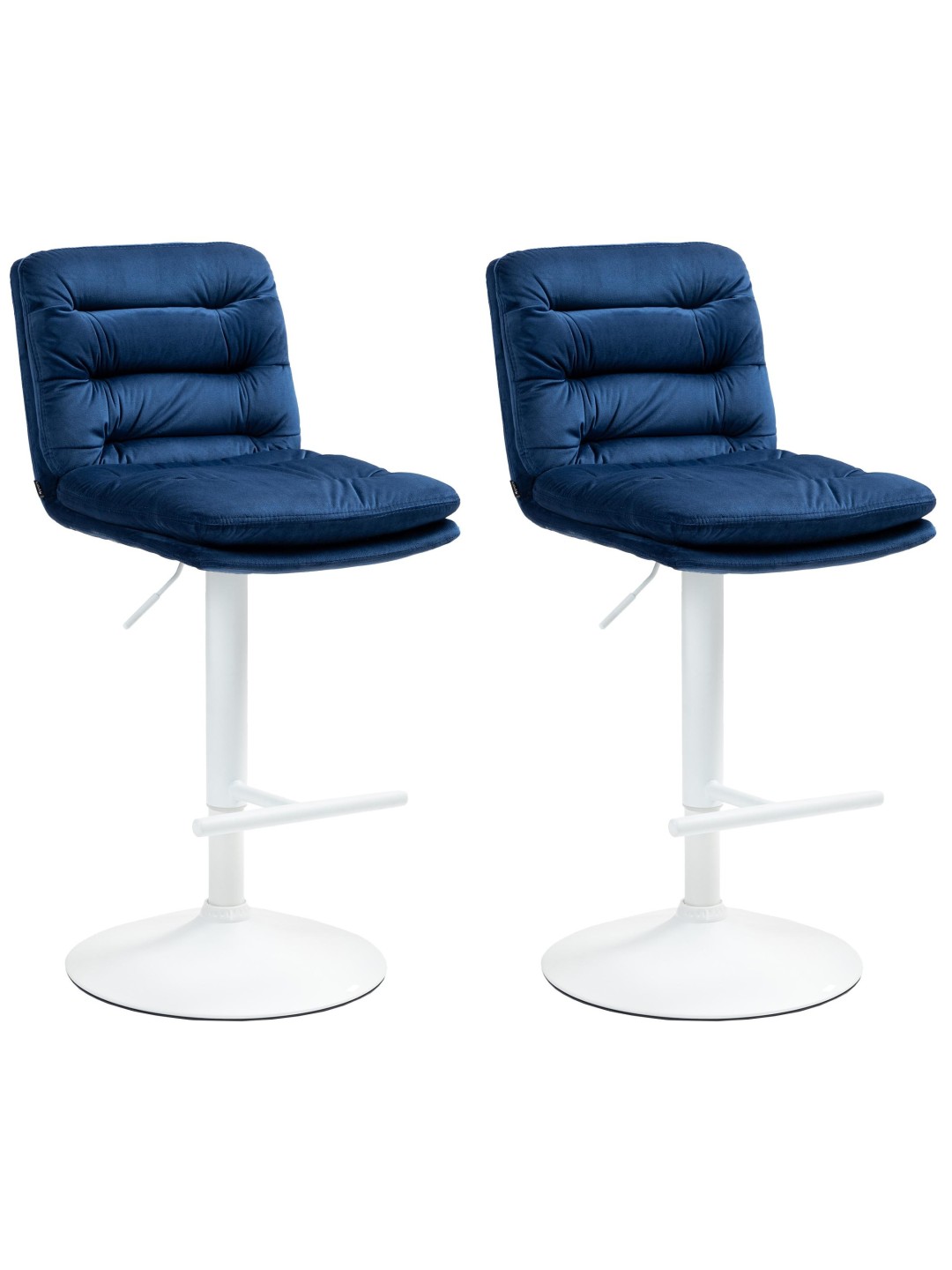 Juego de 2 taburetes de bar Damar terciopelo, azul