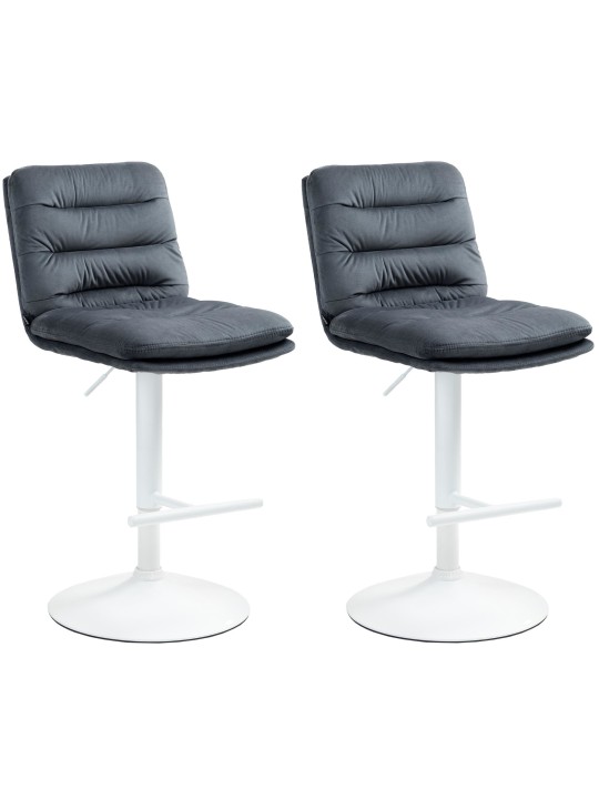 Juego de 2 taburetes de bar Damar terciopelo, gris oscuro Juego de 2 taburetes de bar Damar terciopelo, gris oscuro