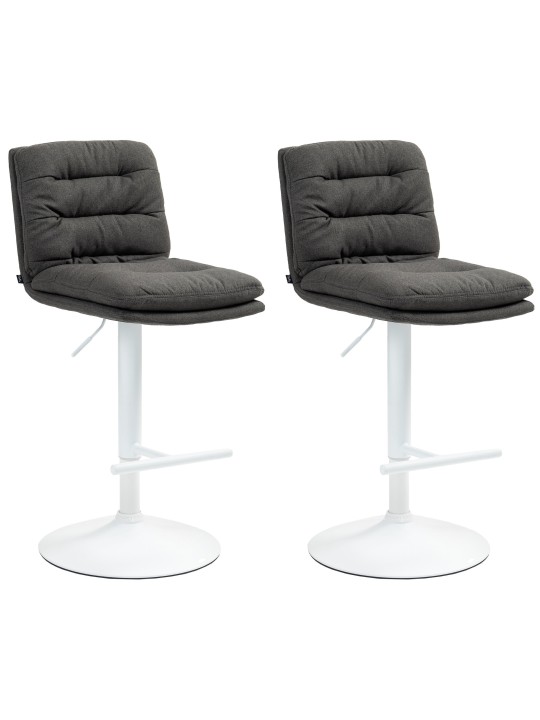 Juego de 2 taburetes de bar tela Damar, gris oscuro Juego de 2 taburetes de bar tela Damar, gris oscuro