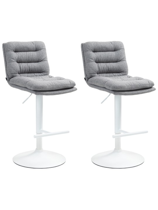 Juego de 2 taburetes de bar tela Damar, gris Juego de 2 taburetes de bar tela Damar, gris