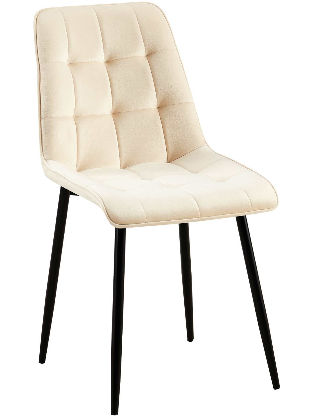 Silla de comedor de terciopelo Gifford, crema