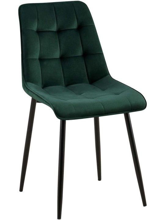 Silla de comedor de terciopelo Gifford, verde