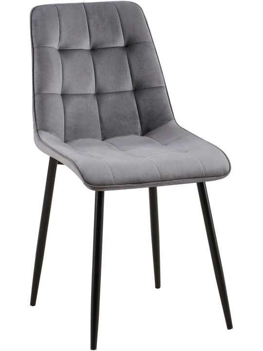 Silla de comedor de terciopelo Gifford, gris oscuro