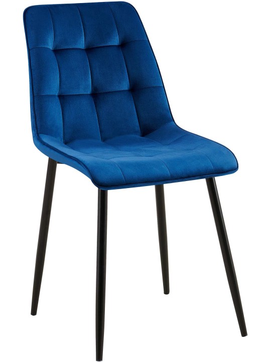 Silla de comedor de terciopelo Gifford, azul oscuro