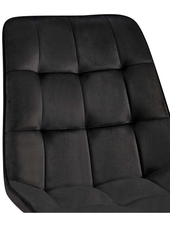 Silla de comedor de terciopelo Gifford, negro