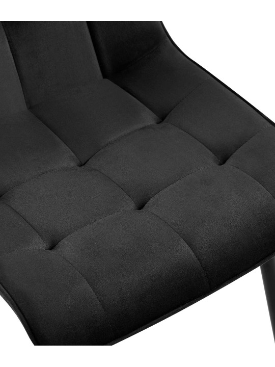 Silla de comedor de terciopelo Gifford, negro