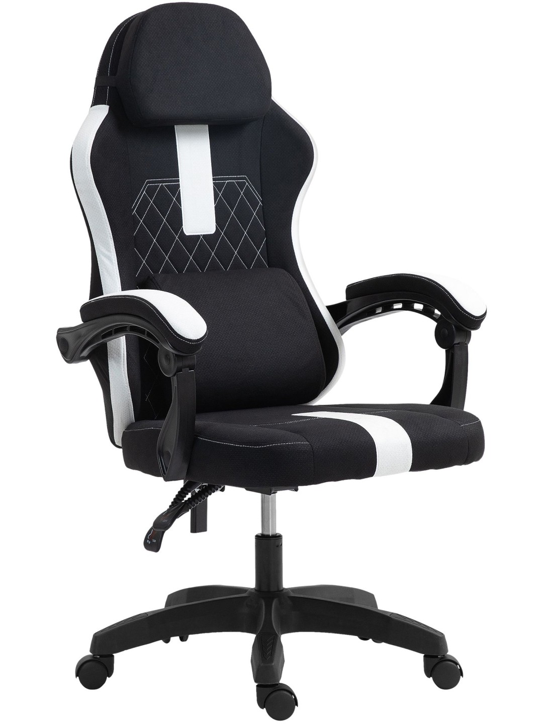 Silla de oficina tela Miltona, negro/blanco