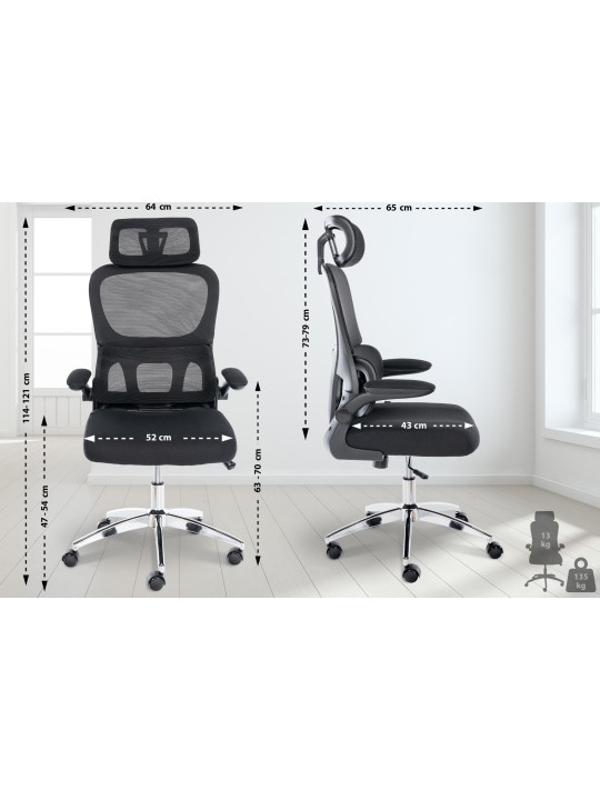 Silla de oficina Overton, negro