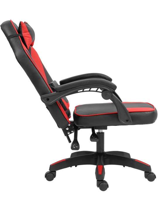 Silla de oficina Orkney de piel sintética, negro/rojo