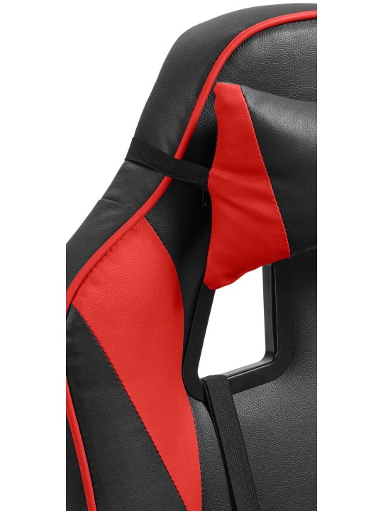 Silla de oficina Orkney de piel sintética, negro/rojo