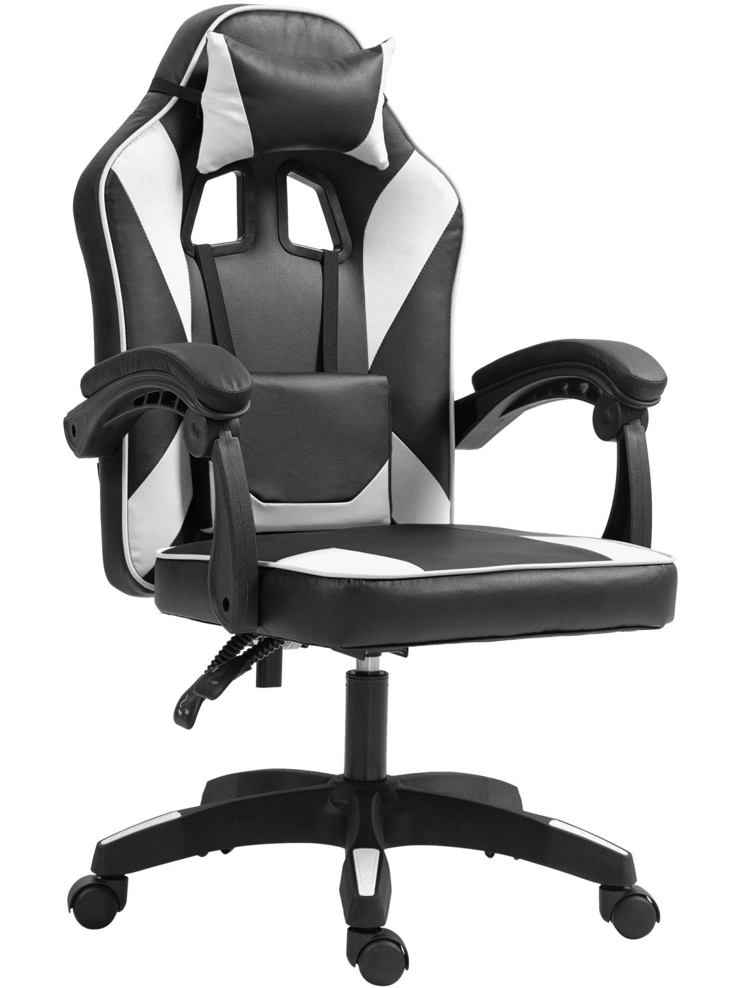 Silla de oficina Orkney de piel sintética, negro/blanco