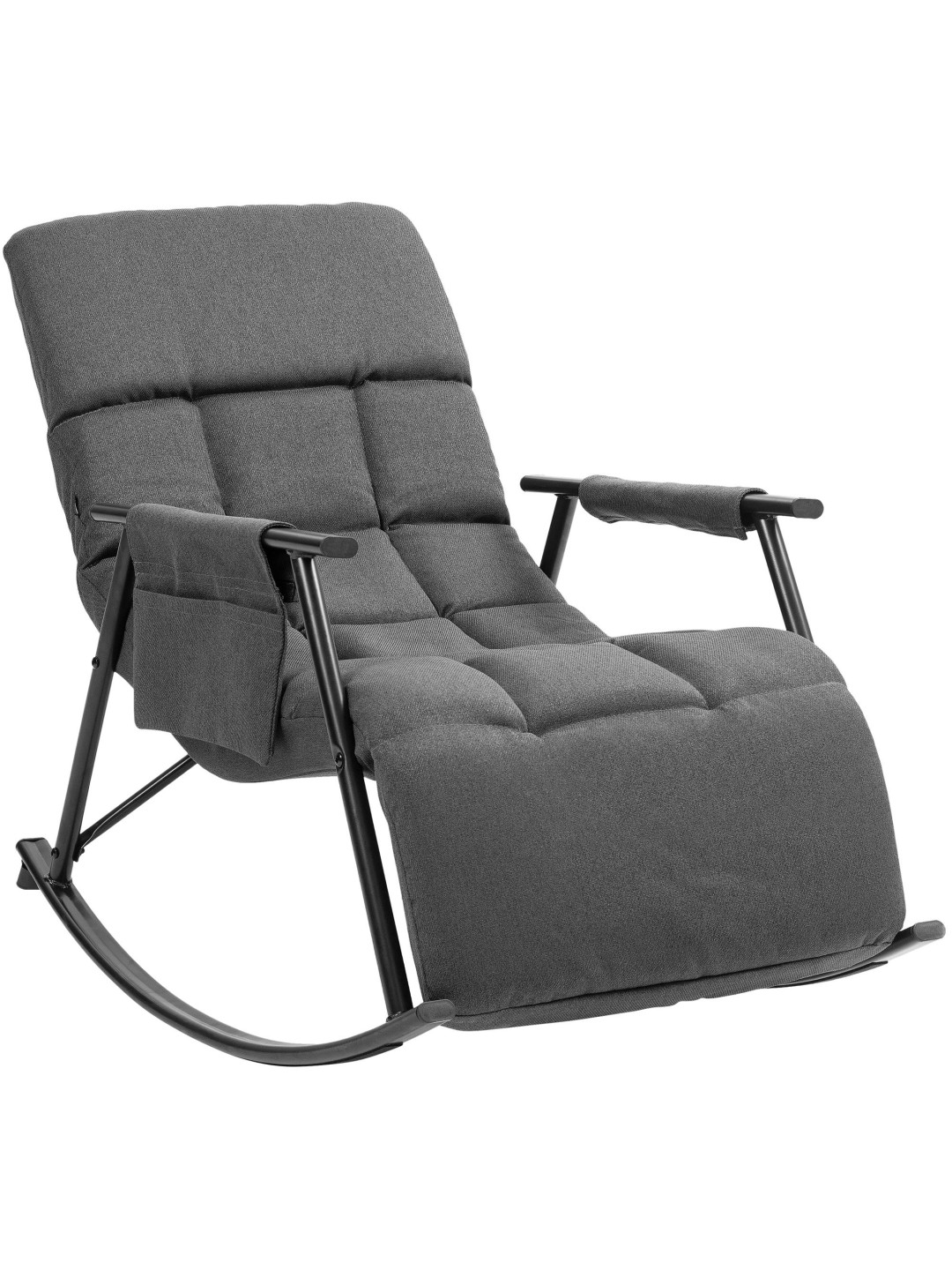Mecedora Cathy tela, gris oscuro