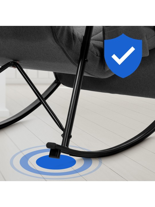 Mecedora Cathy tela, gris oscuro