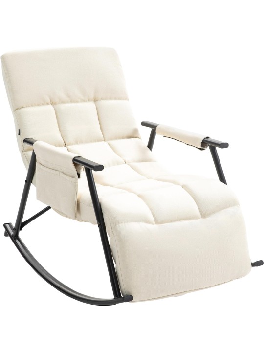 Mecedora Cathy tela, crema