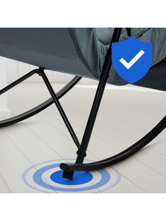 Mecedora Cathy terciopelo, gris oscuro Mecedora Cathy terciopelo, gris oscuro