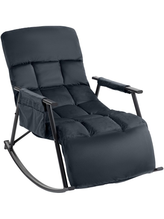 Mecedora Cathy terciopelo, negro Mecedora Cathy terciopelo, negro