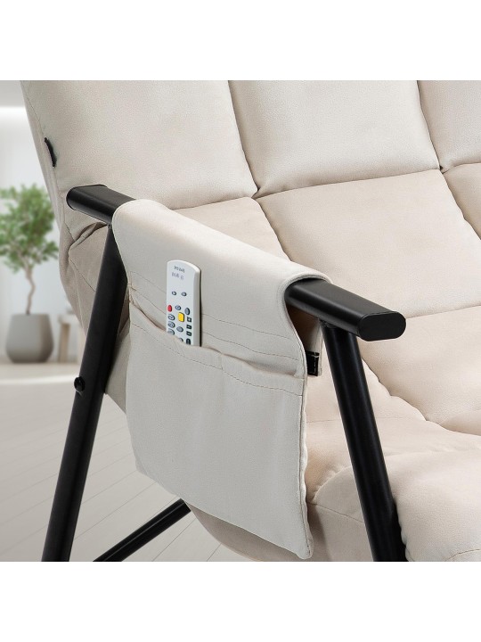 Mecedora Cathy terciopelo, crema