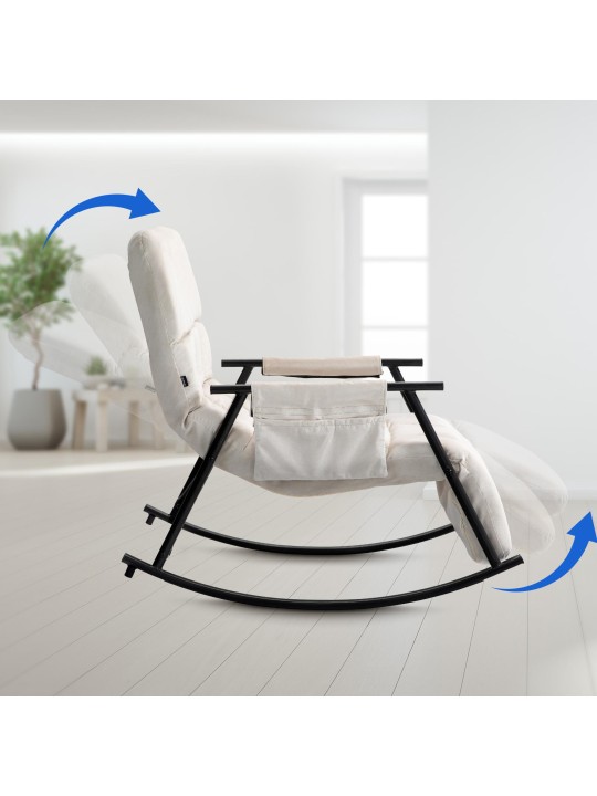 Mecedora Cathy terciopelo, crema