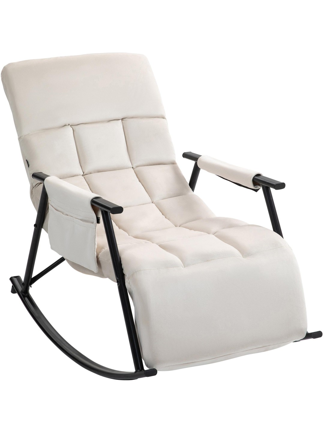 Mecedora Cathy terciopelo, crema