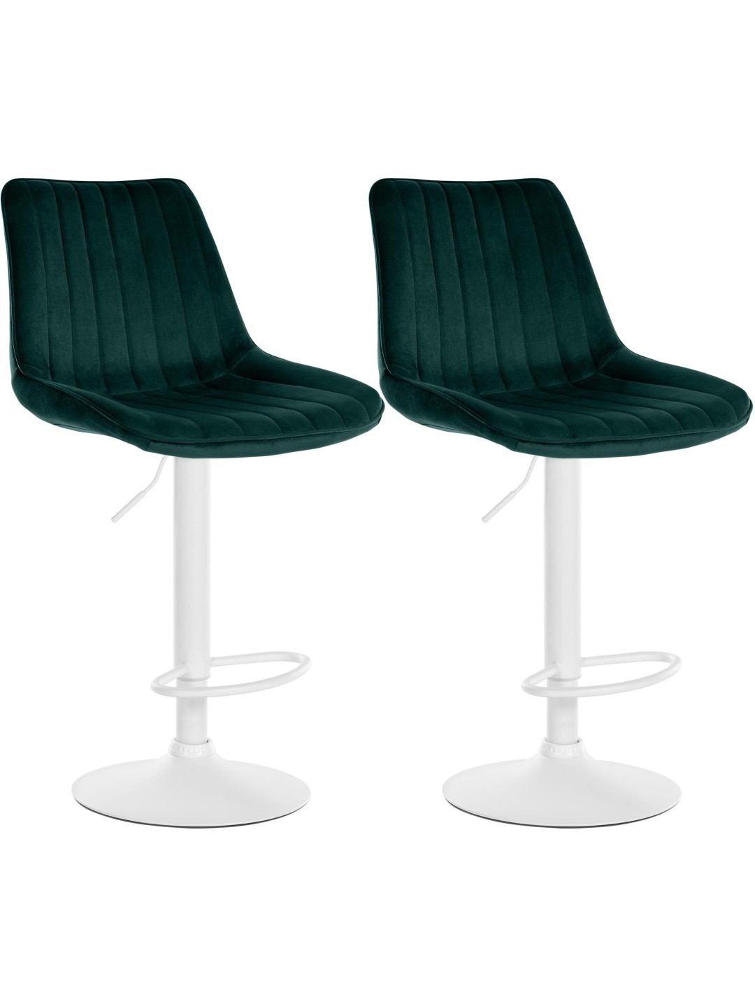 Juego de 2 taburetes de bar Toni terciopelo, verde