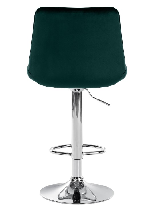 Juego de 2 taburetes de bar Toni terciopelo cromado, verde