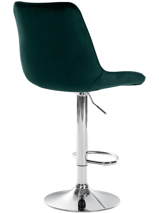 Juego de 2 taburetes de bar Toni terciopelo cromado, verde