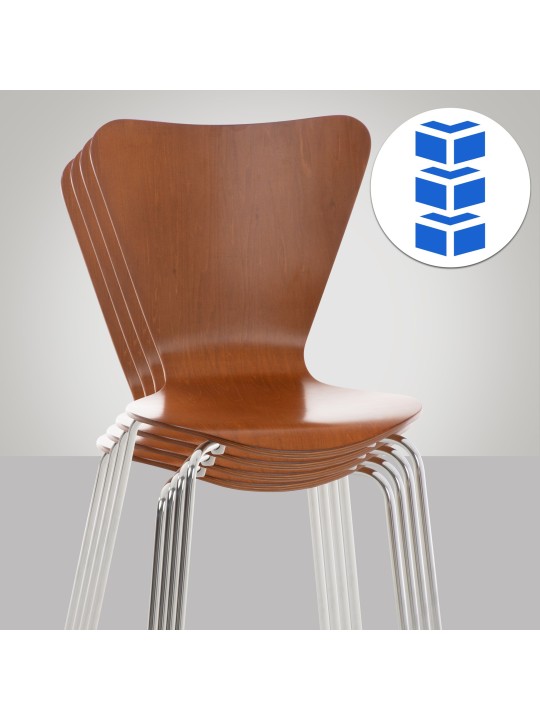 Juego de 4 sillas de visita Calisto, marrón